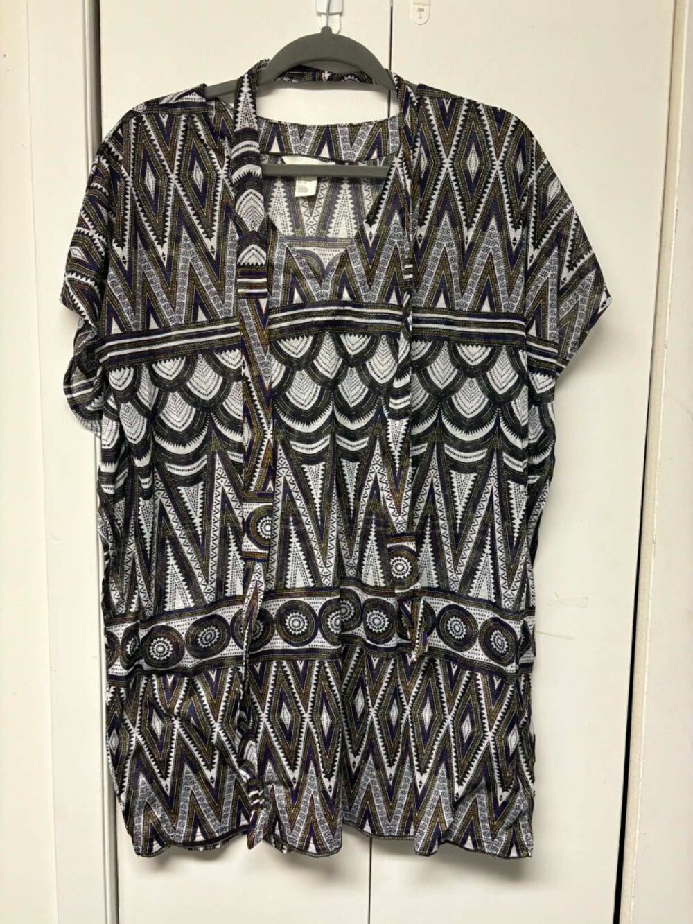 H&M swimwear cover-up geometric Aztec print